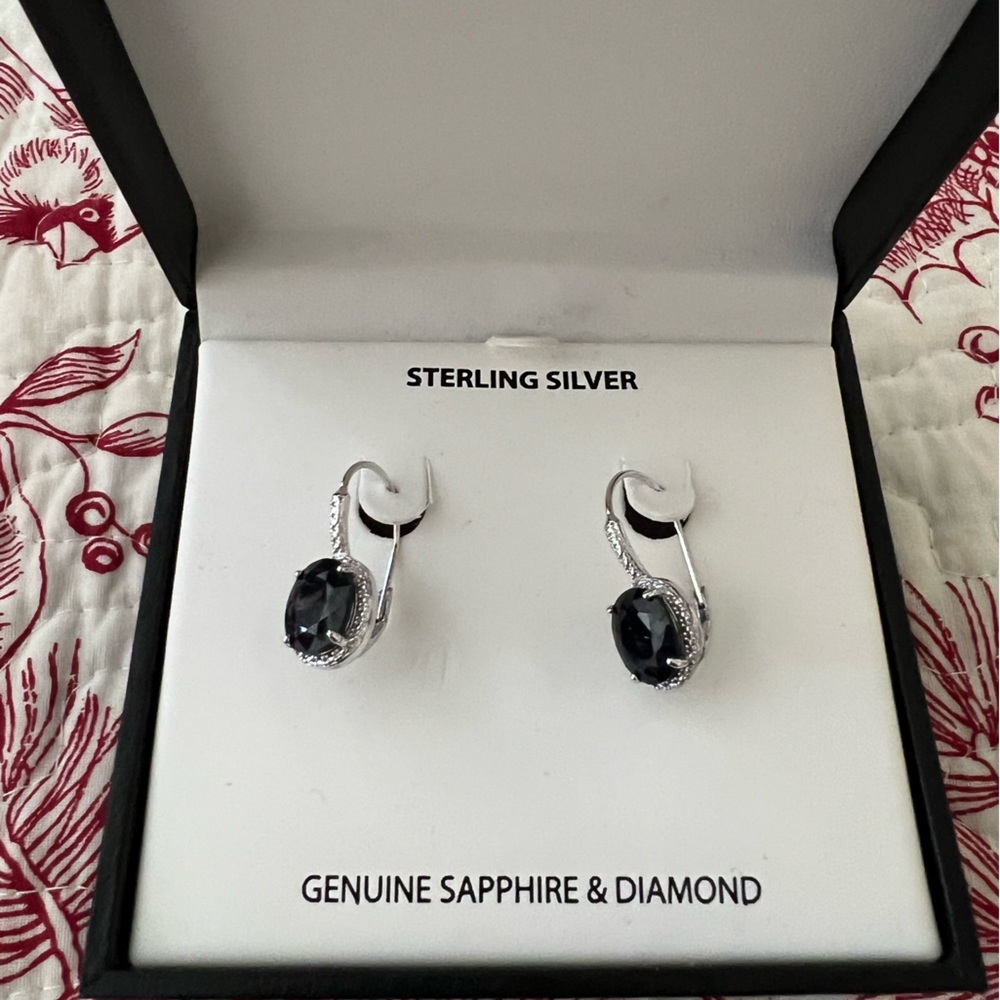 NWT Sapphire and Diamond Earrings